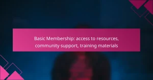 Basic Membership: access to resources, community support, training materials