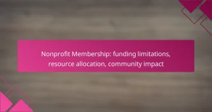 Nonprofit Membership: funding limitations, resource allocation, community impact