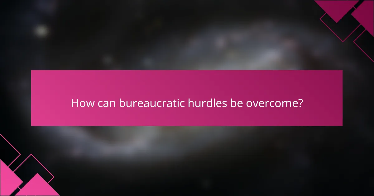 How can bureaucratic hurdles be overcome?