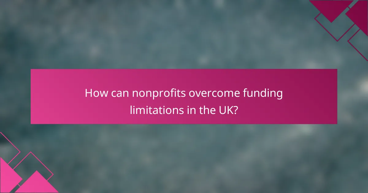 How can nonprofits overcome funding limitations in the UK?