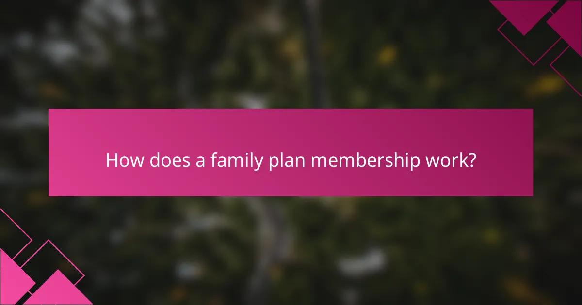 How does a family plan membership work?