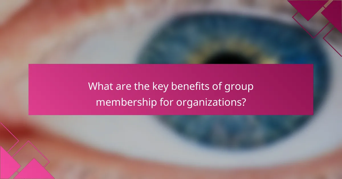 What are the key benefits of group membership for organizations?