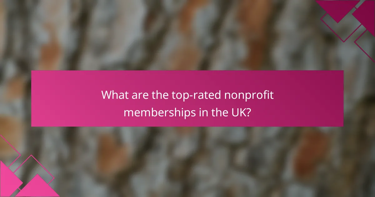 What are the top-rated nonprofit memberships in the UK?