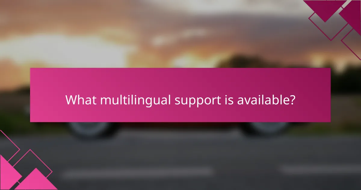 What multilingual support is available?