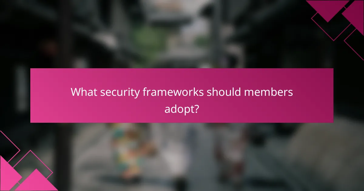 What security frameworks should members adopt?