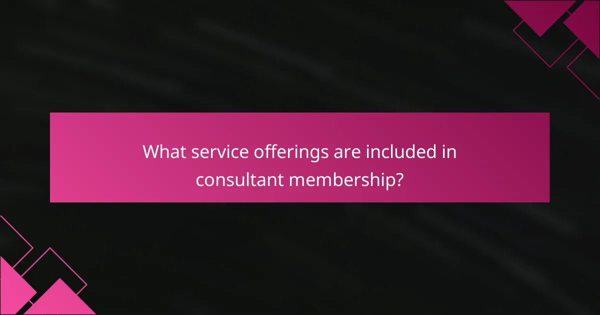 What service offerings are included in consultant membership?